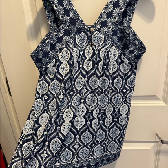 Ivanka Trump - Navy Blue and White Patterned Top - Size XS/TP - Picture 2 of 6